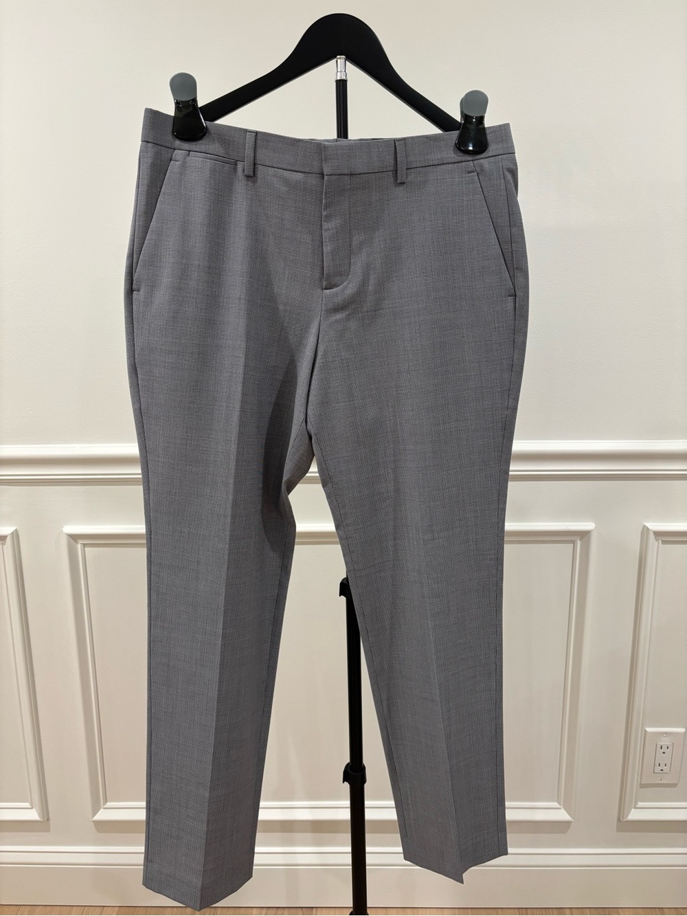 Express Slim Stretch Dress Pants Grey and White